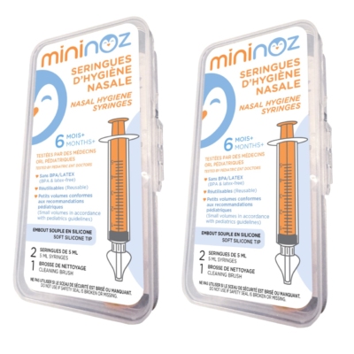 Mininoz - irrigateur nasal bébé avec embout souple x 2 pcs
